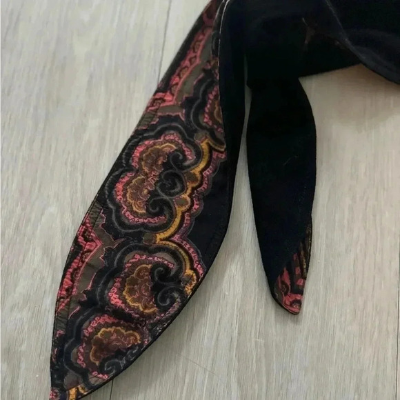 Free People Side Tie Paisley Bow tie Crop Tank Top in Black Women Small - Picture 5 of 7